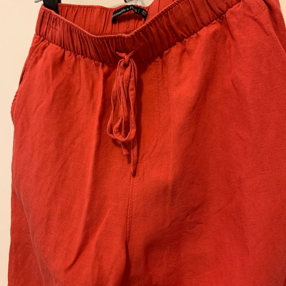 Abercrombie Red Linen Pants